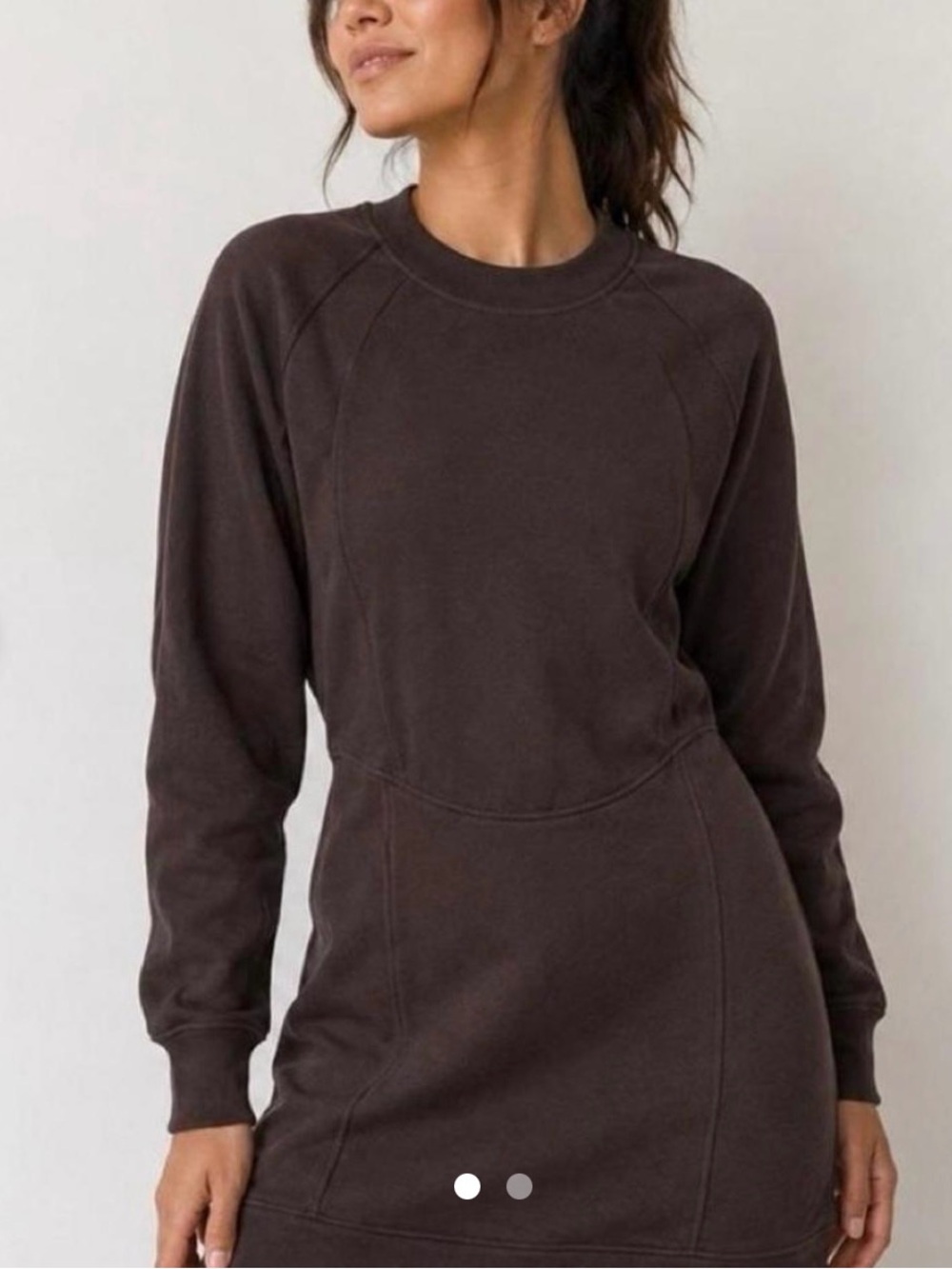 Lululemon Scuba Long Sleeve Dress in Dark Brown
